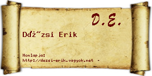 Dézsi Erik névjegykártya