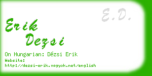 erik dezsi business card